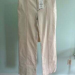 Zara Cream Ankle Cropped Pants